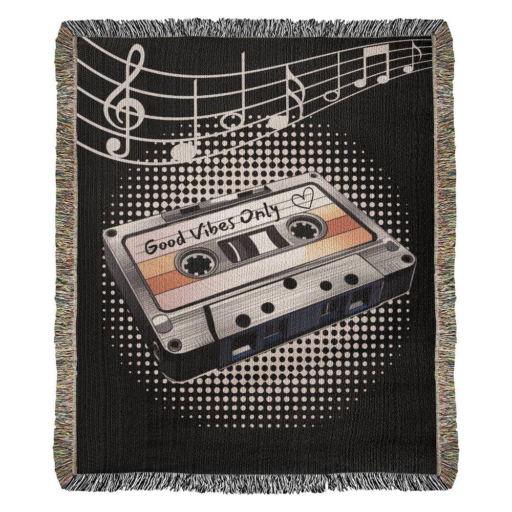 Cassette Tape, Good Vibes Only Woven Blanket