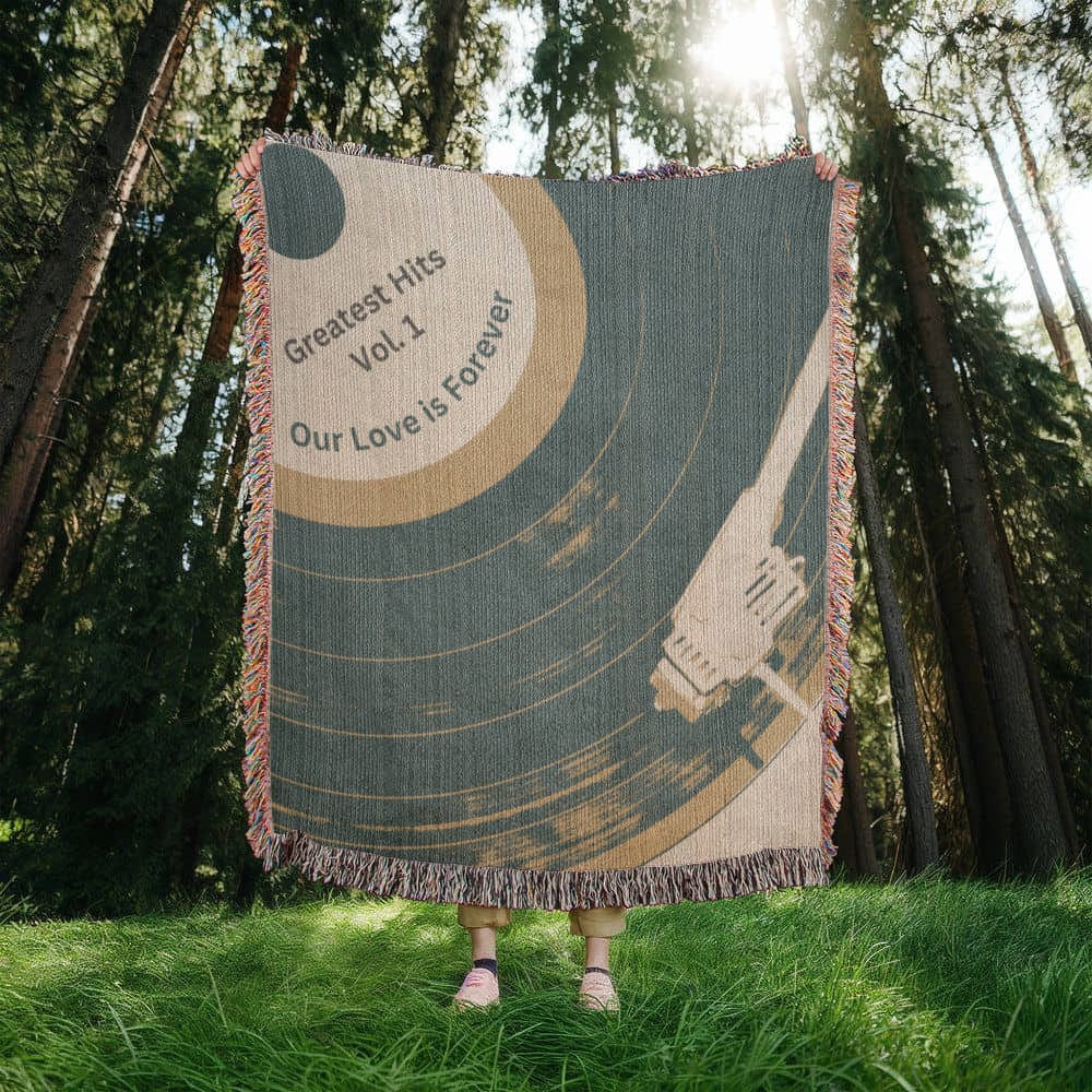 Vinyl Record, Our Love is Forever Woven Blanket