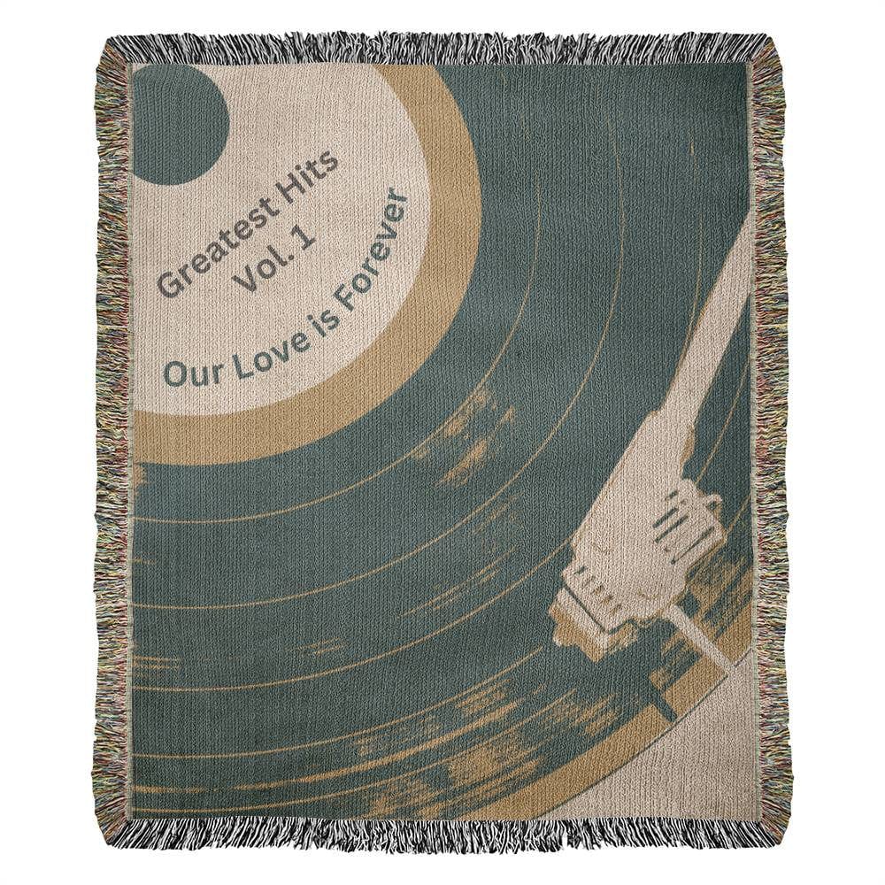 Vinyl Record, Our Love is Forever Woven Blanket
